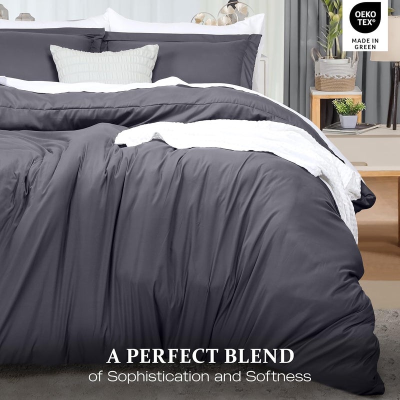 Utopia Bedding Duvet Cover King Size Set - 1 Duvet Cover with 2 Pillow Shams - 3 Pieces Comforter Cover with Zipper Closure - Ultra Soft Brushed Microfiber, 104 X 90 Inches (King, Grey) - Image 4