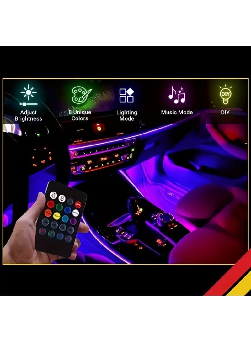 Car LED Interior Lights RGB Ambient Neon Strip Kit USB 5V Voice Control Music Sync Footwell Lighting Universal Fit Decorative Lamps for Car Bedroom Party Smart LED Light Bars Accessories - Image 4