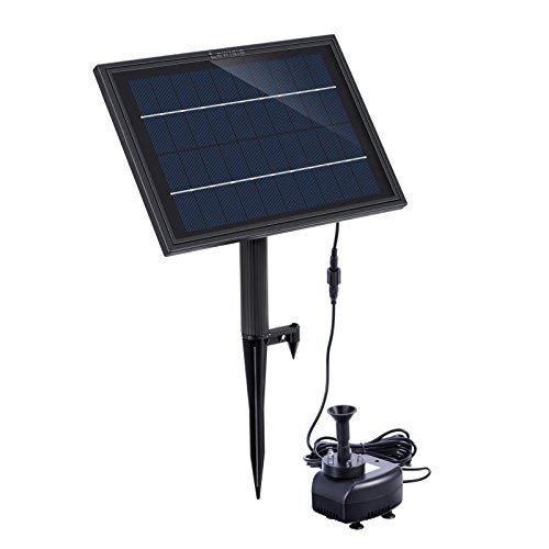 Lewisia Battery Backup Solar Fountain Pump with LED Lighting Solar Powered Water Pump Kit for Pool Koi Pond Garden Bird Bath 5W - Image 3