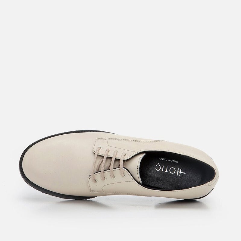 Hotiç 01AYH278800A310 Genuine Leather Beige Women's Oxford  - Image 4