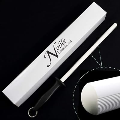Noble Home Chef Noble Home & Chef Professional 11.5 Inch Ceramic Honing Rod Has 2 Grit Options, a Firm-Grip Handle, Hanging Ring, and - Image 1
