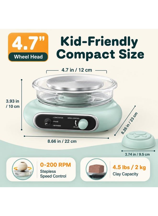 Alldeer Mini Pottery Wheel, 10cm Electric Turning Plate, Mini Pottery Machine with 8 Tools for Pottery Shaping, Craft Kits for Kids, Teenagers and Adults - Image 3