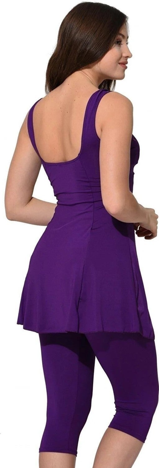 Swana Women's Patterned Piece Tights Dress Swimsuit  - Image 1