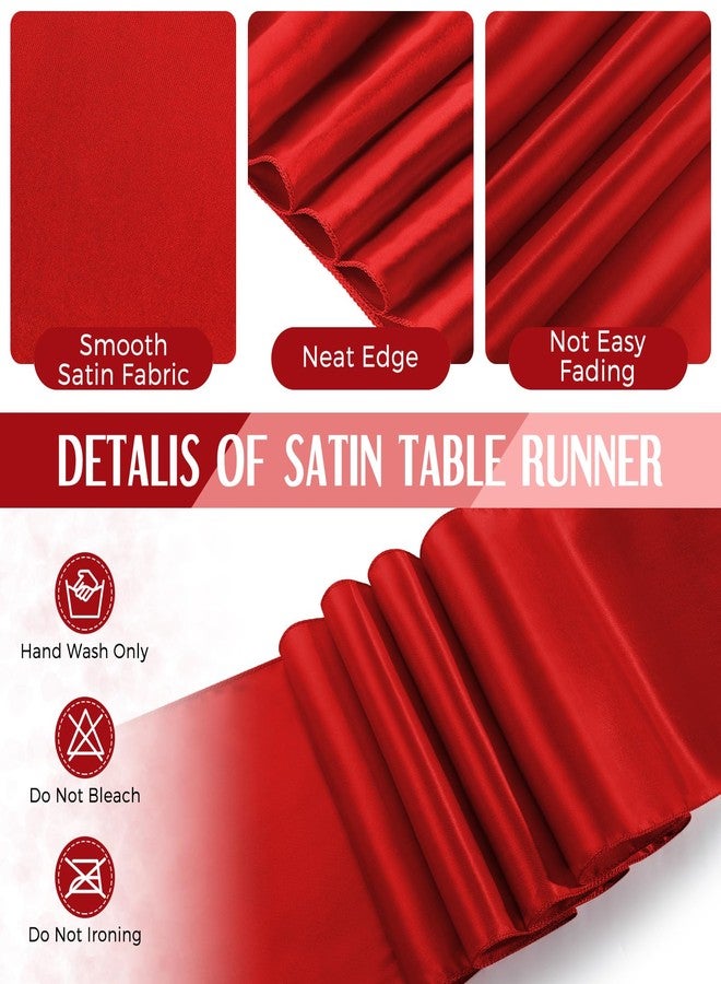 Breling 8 Pack Black and Red Disposable Plastic Tablecloths and Satin Table Runner Set, 54 x 108 Inch Tablecloth, 12 x 108 Inch Table Runners for Wedding Graduation Birthday Baby Shower - Image 4