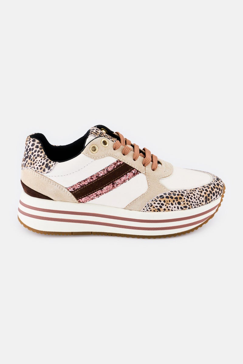 GEOX أحذية كاجوال نسائية D Kency B مزودة بأربطة، متعددة الألوان - Image 4