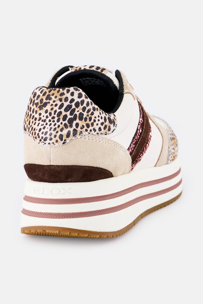 GEOX أحذية كاجوال نسائية D Kency B مزودة بأربطة، متعددة الألوان - Image 3