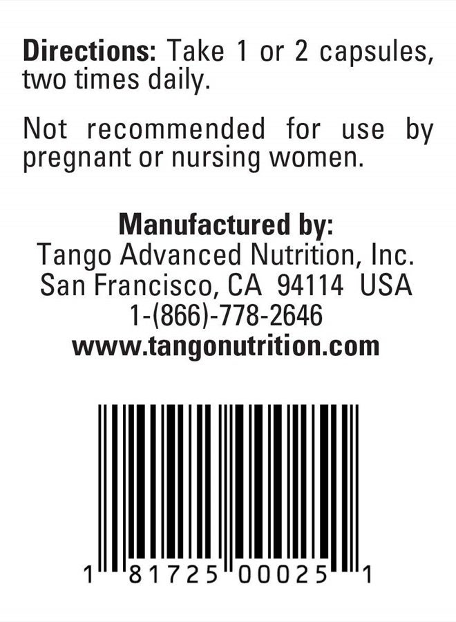 Tango Herbal Boost Natural Herbal Recovery Supplement Supports Healthy Circulation to Aid in Recovering from Life's Major Challenges (60 Vegetarian Capsules) - Image 5