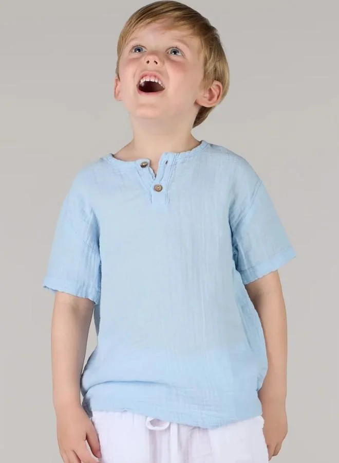 جاست نيتشر تي شيرت أولاد برقبة دائرية