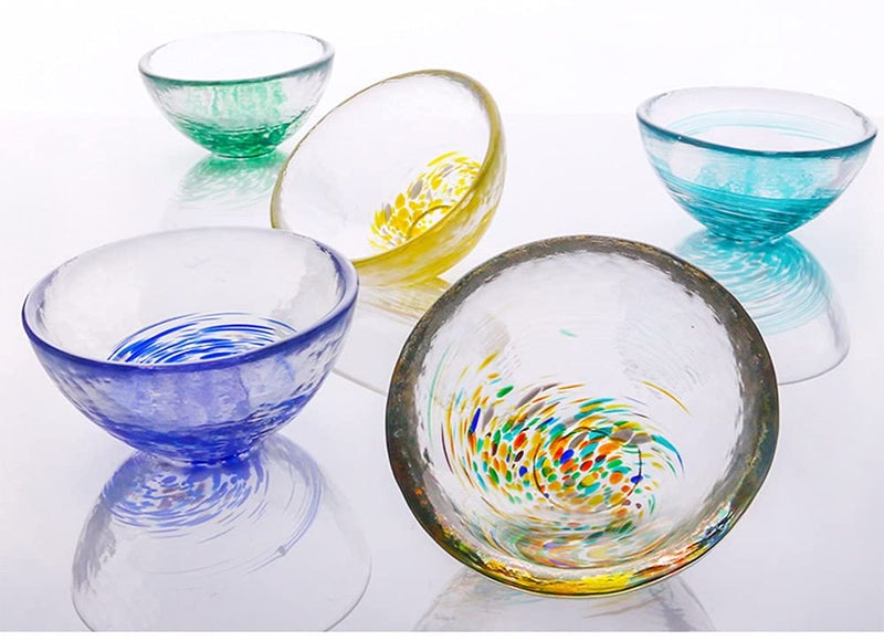 Mozacona 4pcs Colorful Glass Sake Cups Set,Small Wine Cups,Tea Cups - Image 2