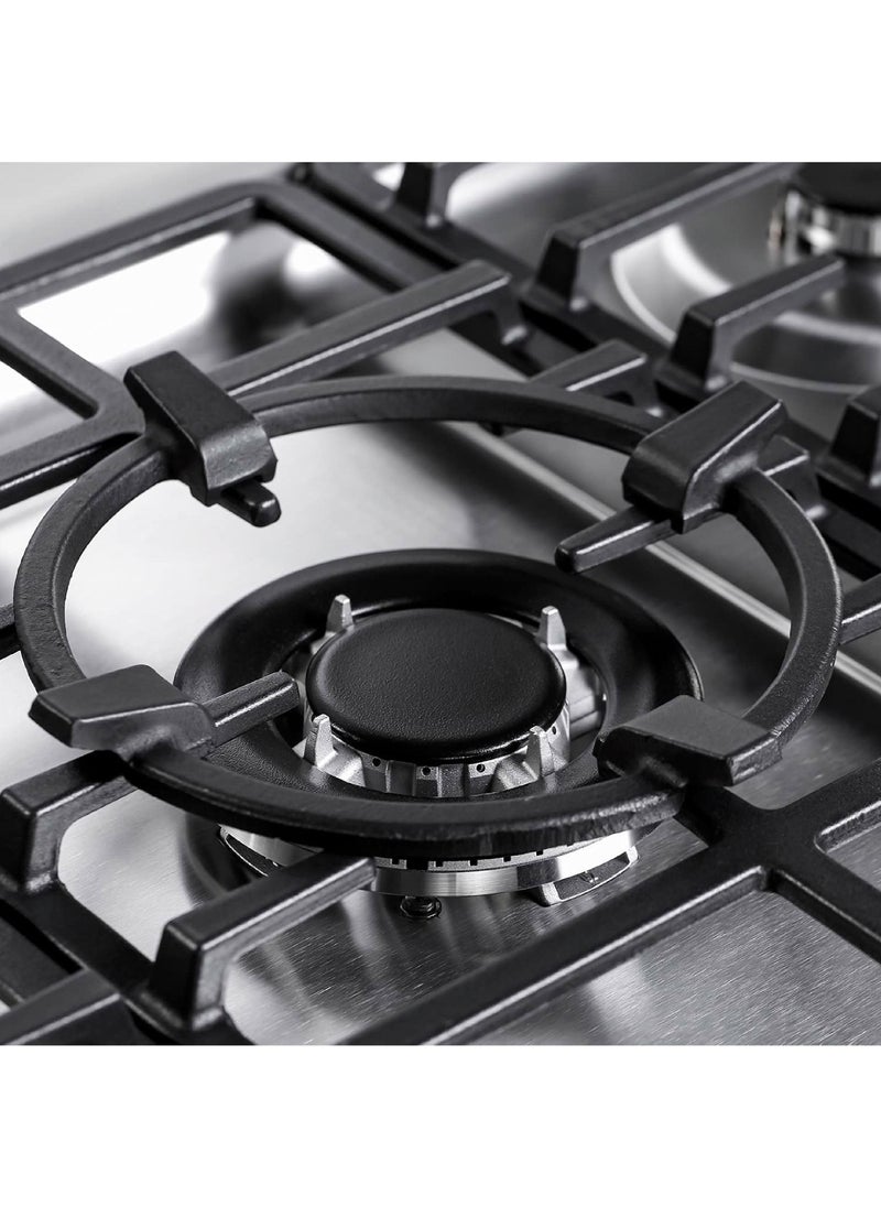 Flexy - 5 Burner Gas Cooking Range With Cast Iron Pan Support LED Display And Built in Glass Top Made In Turkey 90X60 CM - Image 1