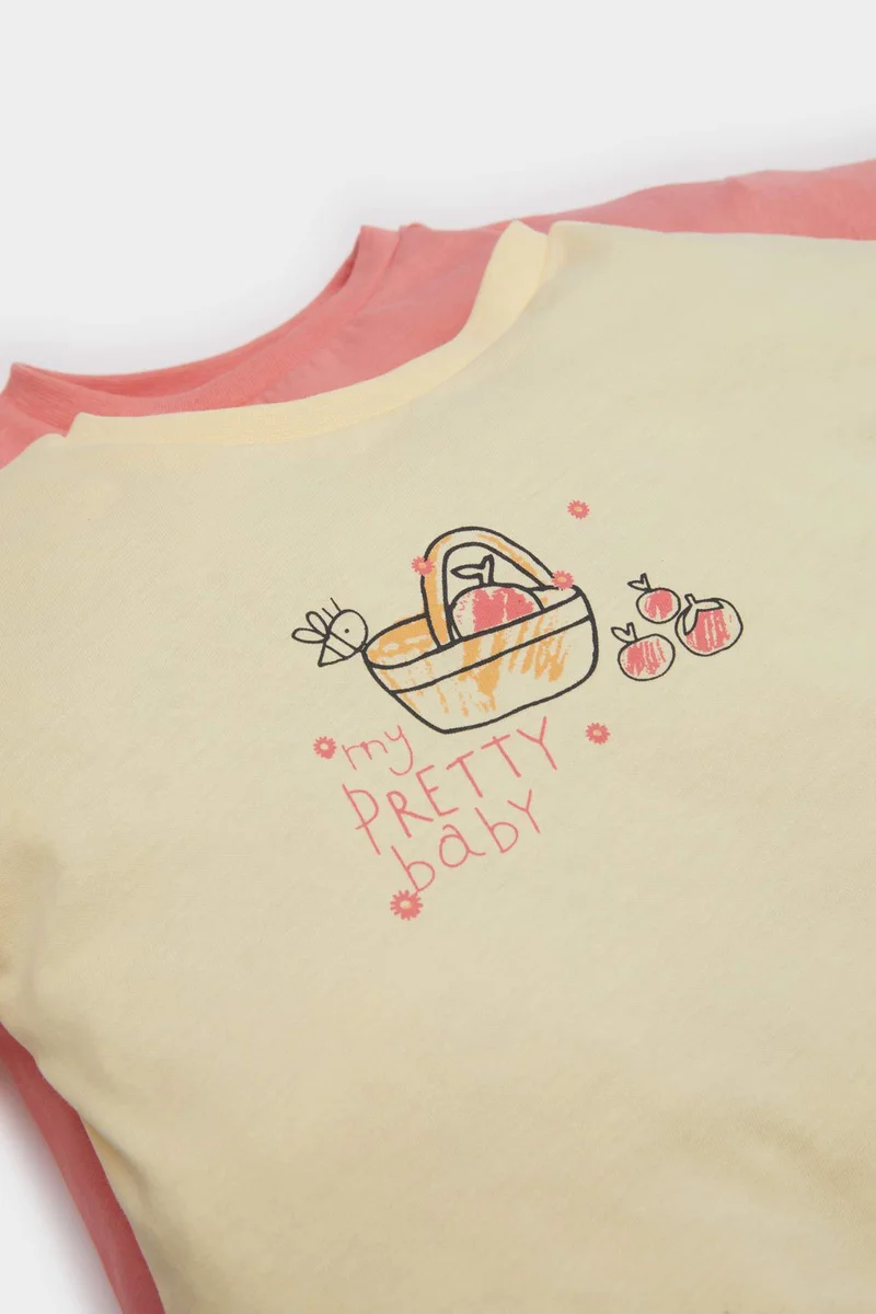 ديفاكتو Baby Girl 2 piece Short Sleeve Snap Body