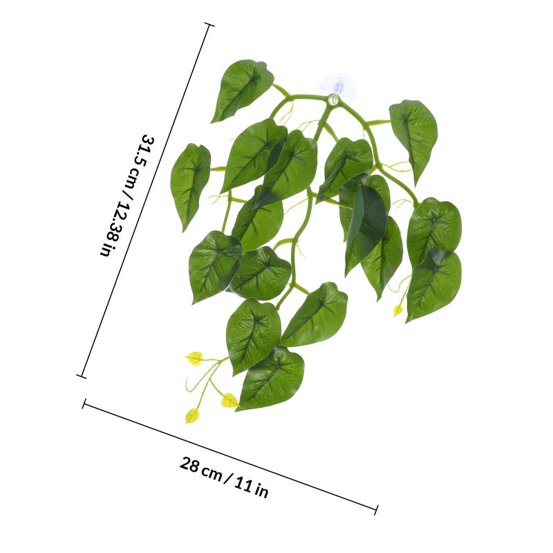 Reptile Plants with Cup Fake Reptile Habitat Plants Artificial Turtle Hangings Plants for Reptiles Realistic Habitat Decorations - Image 2