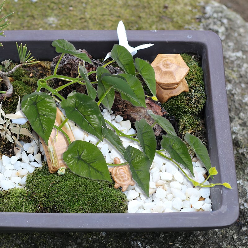 Reptile Plants with Cup Fake Reptile Habitat Plants Artificial Turtle Hangings Plants for Reptiles Realistic Habitat Decorations - Image 4