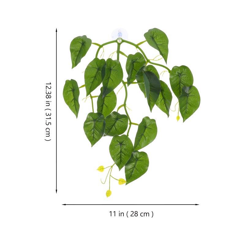 Reptile Plants with Cup Fake Reptile Habitat Plants Artificial Turtle Hangings Plants for Reptiles Realistic Habitat Decorations - Image 3