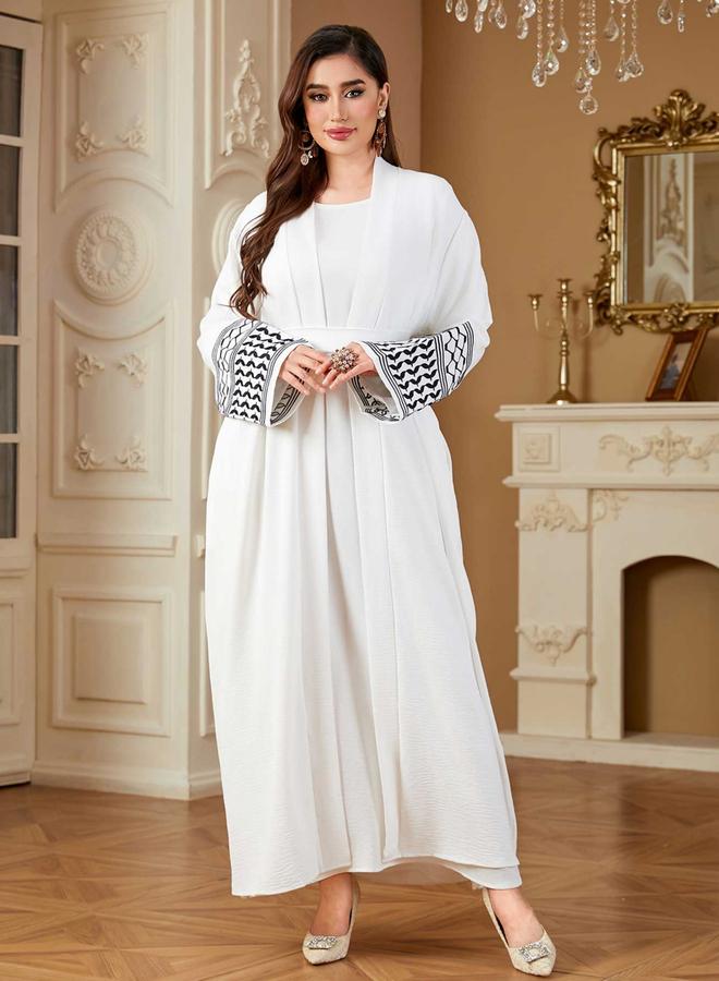 Take Two Women Geometric Belted Long Sleeve Abaya - Image 4