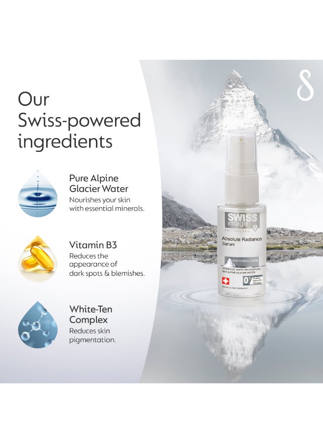 SWISS image Brightening Face Serum with Niacinamide 30 ml Reduces Dark Spots, Blemishes & Pigmentation for Even Toned Skin Lightweight & Non-Greasy Serum| All Skin Types Men & Women Swiss Made  - Image 3