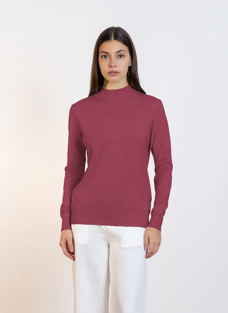 SHAPES HIGH NECK KNITTED TOP
