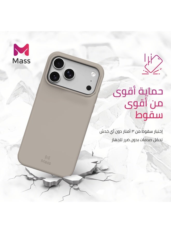 ماس جراب حماية من مادة TPU 6x1 من Mass Infinity، نحيف مقاوم للصدمات، مع دعم للوحة معدنية، وفتحة SIM مدمجة، وحماية متينة من السقوط، متوافق مع أجهزة Magsafe وiPhone (تيتانيوم، iPhone 17 Pro Max) - Image 5
