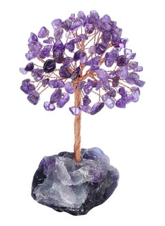 Amethyst Crystal Tree Feng Shui Money Tree Healing Stones Gem Natural Gemstones Bonsai Chakra Tree of Life Ornaments Home Office Table Decoration Spiritual Good Luck Gift