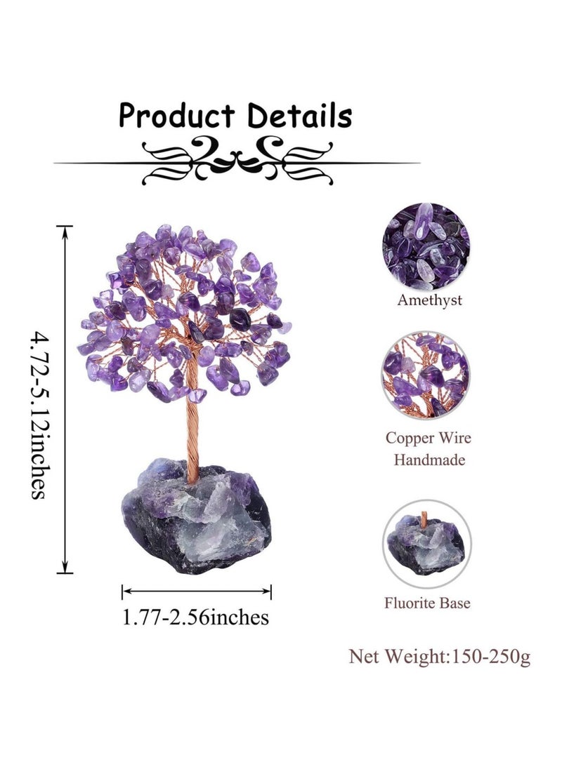 KASTWAVE - Amethyst Crystal Tree Feng Shui Money Tree Healing Stones Gem Natural Gemstones Bonsai Chakra Tree of Life Ornaments Home Office Table Decoration Spiritual Good Luck Gift - Image 1