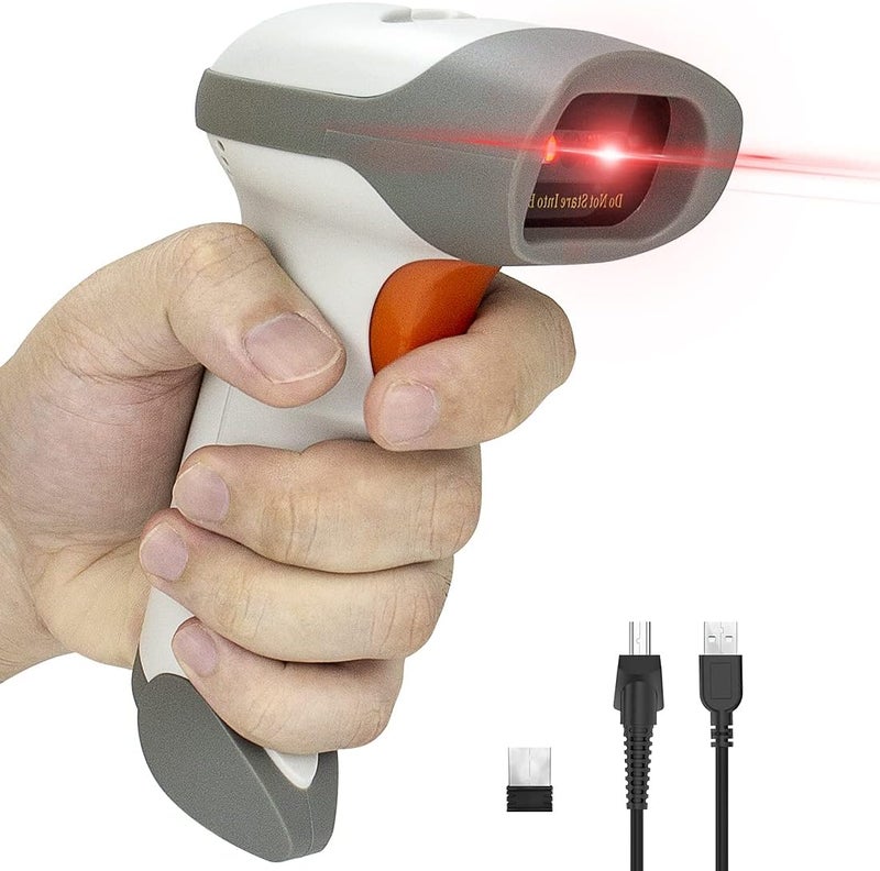 NetumScan Bluetooth Barcode Scanner, 3 in 1 Automatic Wireless 1D Barcode Scanner Handheld USB CCD Bar Code Reader for Store, Warehouse POS, Computer, Tablet, iPhone, iPad, Android - Image 1