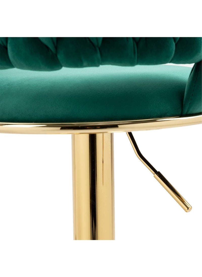 Generic - Swivel Velvet Green Bar Stools, Adjustable Counter Height Barstools Gray Bar Chairs Modern Counter Stools - Image 1