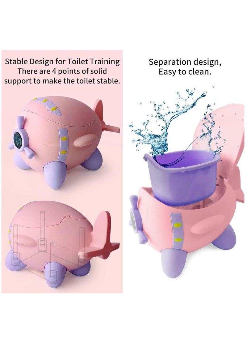 Arabest - Potty Training Toilet, Children's Little Baby Toilet Seat with Removable Potty Pot, Toddler Potty Training  Chair for Kids (Pink) - Image 1