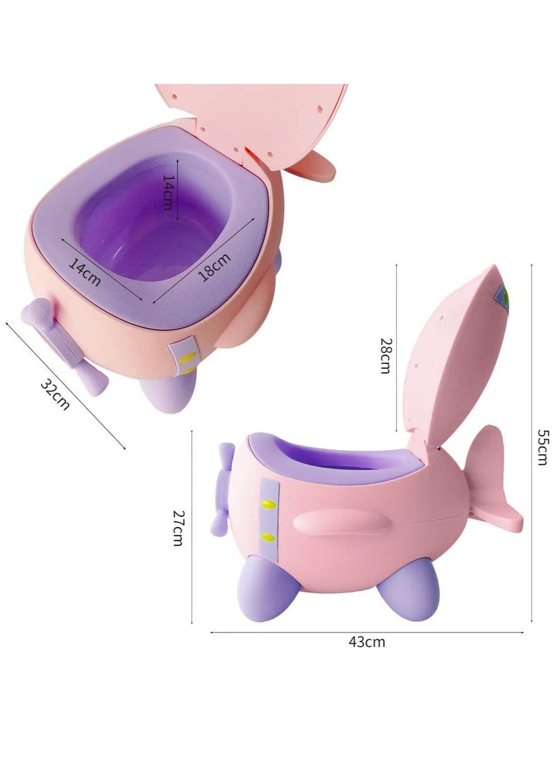 Arabest - Potty Training Toilet, Children's Little Baby Toilet Seat with Removable Potty Pot, Toddler Potty Training  Chair for Kids (Pink) - Image 1