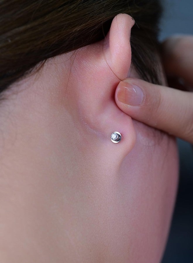 limerencia Hypoallergenic G23 Implant Grade Titanium Screw Back Earrings Tragus 20G Helix F136 Piercing Post for Sensitive Ears Cartilage - Image 2