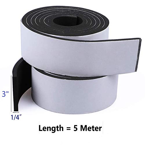G-CHARGE Foam Single Sided High Density Self Adhesive Gasket Tape, Weather Stripping Doors and Window Insulation Soundproofing (3"(W) x 1/4"(T) x 5 Mtr (L)) - Image 2