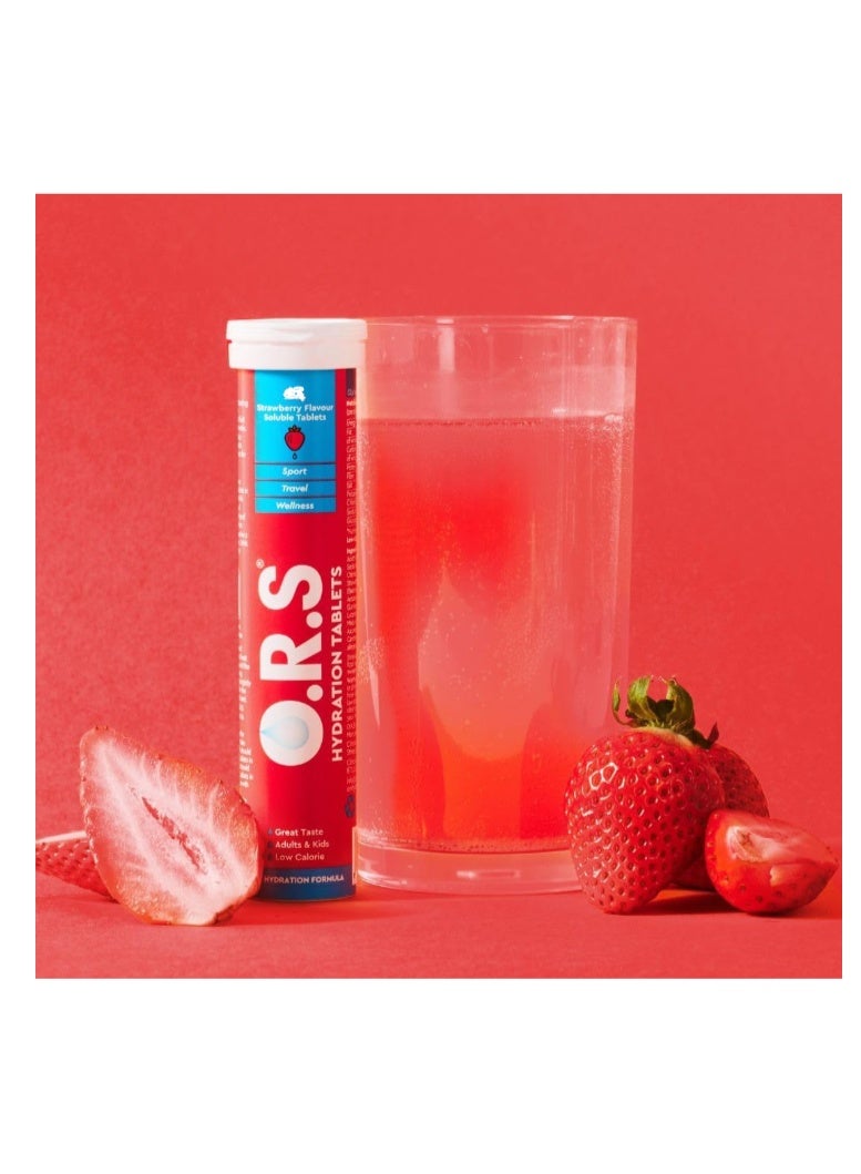 O.R.S Hydration Tablets with Electrolytes, Vegan, Gluten and Lactose Free Formula, Strawberry Flavour- 12 Tablets - Image 3
