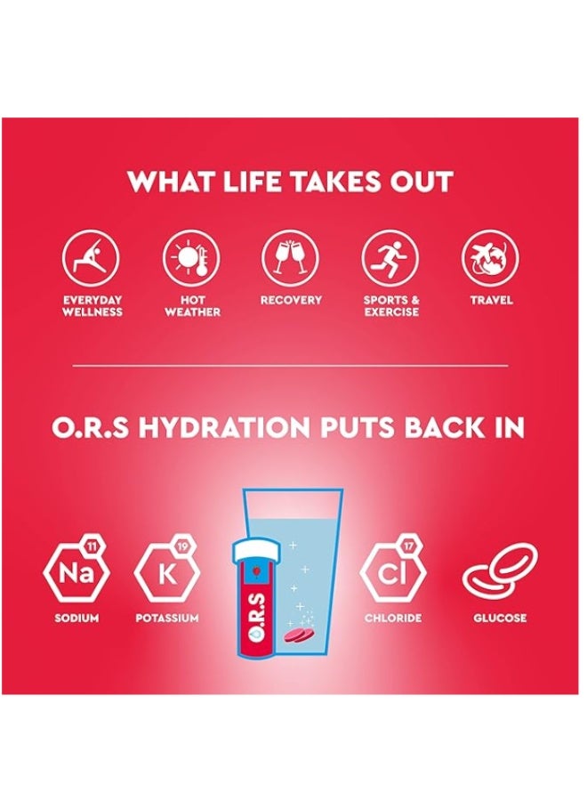 O.R.S Hydration Tablets with Electrolytes, Vegan, Gluten and Lactose Free Formula, Strawberry Flavour- 12 Tablets - Image 5
