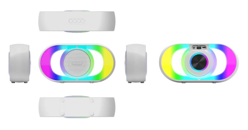 GRODD® Portable 10W Portable Wireless Bluetooth Speaker, Deep Bass, 7H Playtime, Bluetooth 5.4, TWS, FM, USB/TF/AUX, Calling Function, LED Party Lights, 2000mAh Battery - Image 3