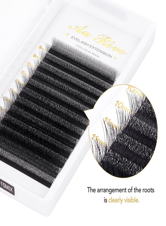 AuReve W Eyelash Extensions D Curl 0.07mm 8-15mm Mix Tray W Shaped 5D Volume Premade Fan Lashes Matte Black Cluster Easy Fans Lashes Professional Use YY Lash - Image 5