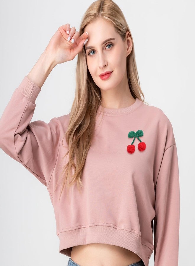 TUCEWP 2Pcs Cute Crochet Cherry Brooch Pins for Women Knitted Cherry Bag Pins Aesthetic Badges Pin Red Cherry Lapel Pins Kawaii Accessories for Hoodies Scarf Sweater Hats Coats Christmas Gifts - Image 2