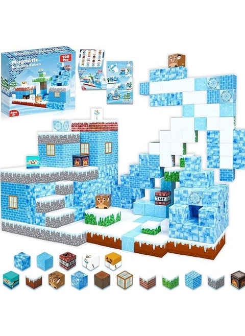 Magnetic ice and snow building scene block building blocks assembling toys children's educational toys assembling game gifts for family and friends