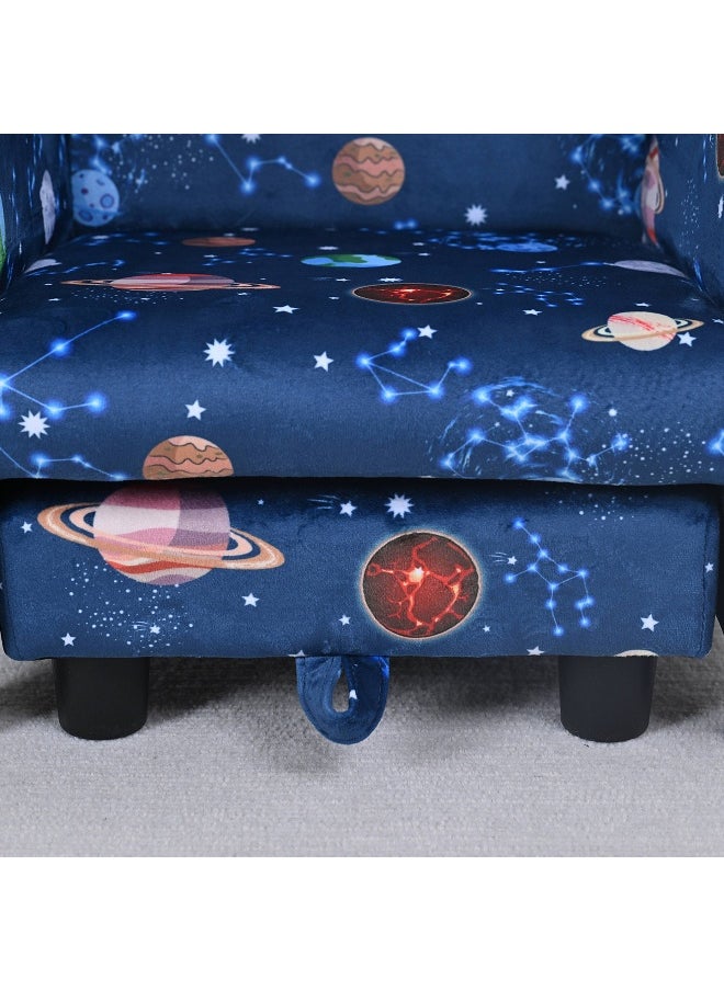Home Box Leo Cosmic Kids Armchair with Stool  - Image 2