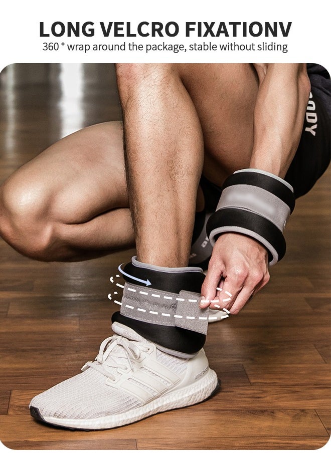 GROIC 2Pcs Ankle Weights Leg Arm Weights Wrist Weights Set with Adjustable Strap for Jogging, Gymnastics, Aerobics, Physical Therapy-1KG Pair  - Image 5