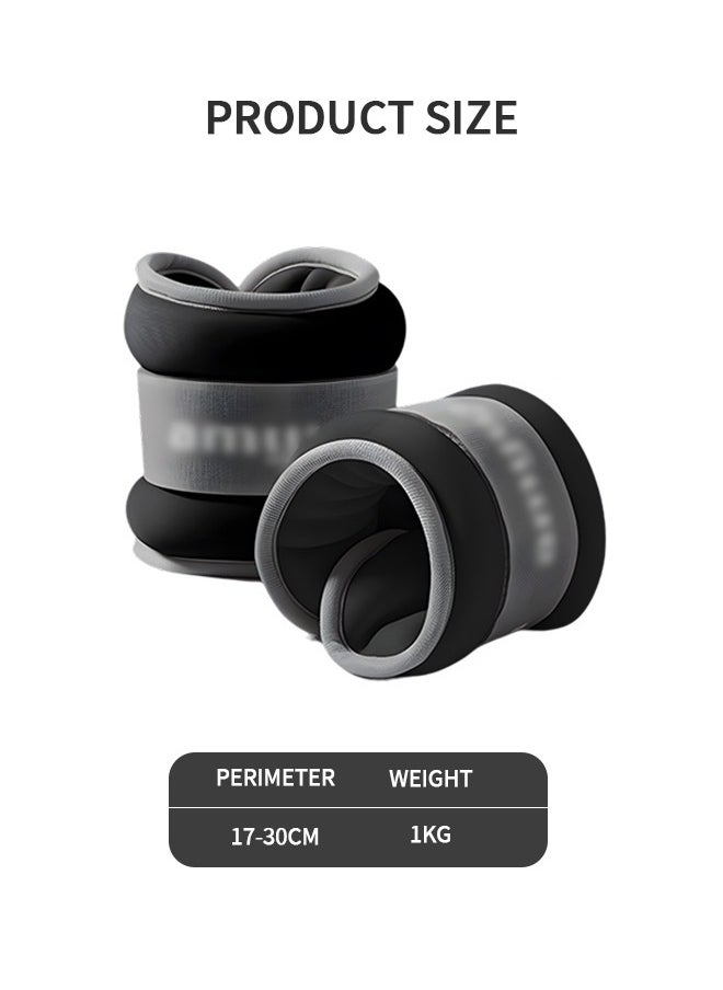 GROIC - 2Pcs Ankle Weights Leg Arm Weights Wrist Weights Set with Adjustable Strap for Jogging, Gymnastics, Aerobics, Physical Therapy-1KG Pair - Image 1