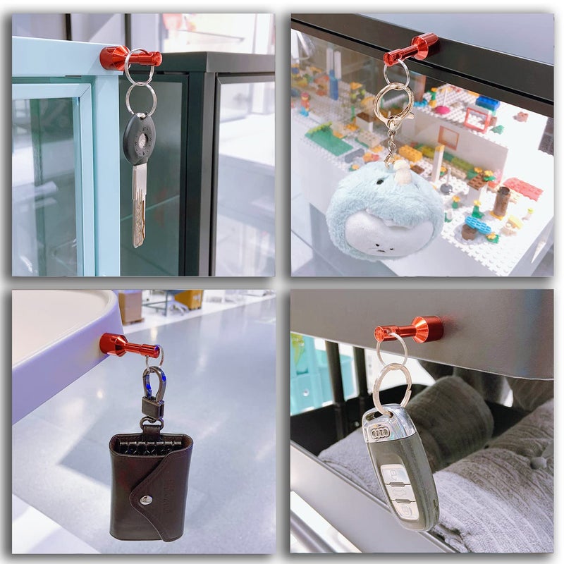WELLZEER Keychain Magnet for Testing Brass,N52 Red Pocket Magnets for Purse with Strong Magnetic Rare Earth Neodymium,Gold,Silver, Jewelry, Metals Test Magnet and Hanging Keys Holder WELLZEER (2PACK-D15mm-RED) - Image 3