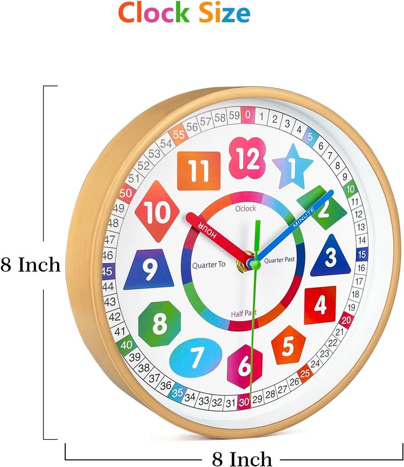 AIRUIFU Colorful Teaching Wall Clock for Kids - Image 3
