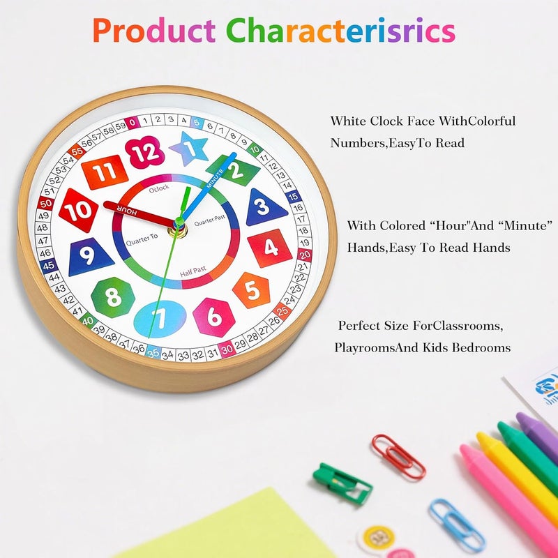 AIRUIFU Colorful Teaching Wall Clock for Kids - Image 4