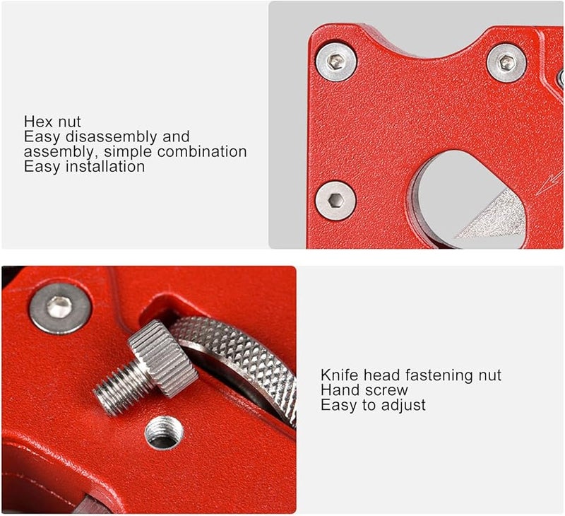 Red Aluminum Alloy Woodworking Chamfer Plane Adjustable Depth Planing And Corner Trimming Tool - Image 2