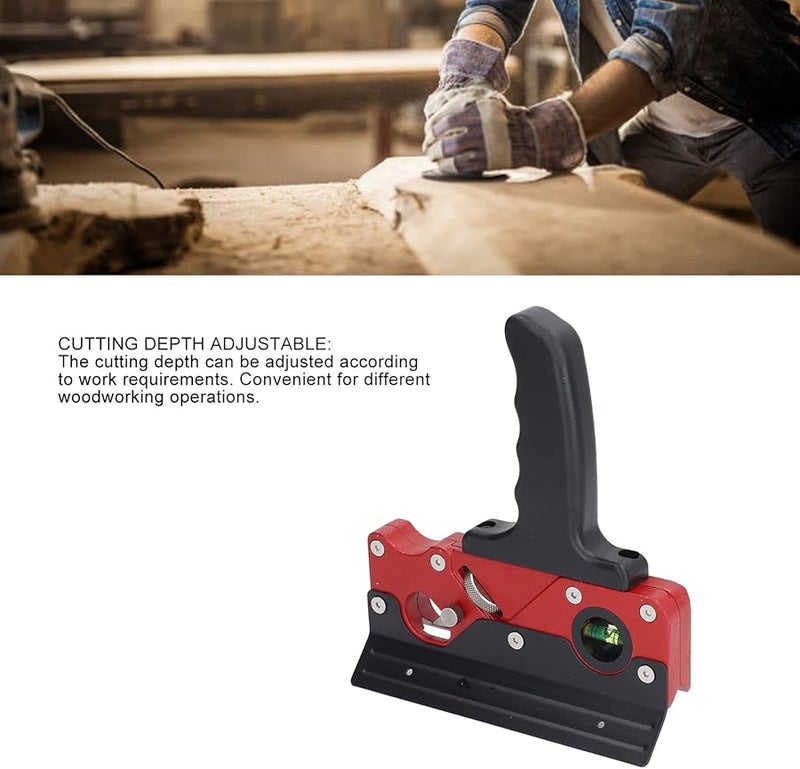 Red Aluminum Alloy Woodworking Chamfer Plane Adjustable Depth Planing And Corner Trimming Tool - Image 5