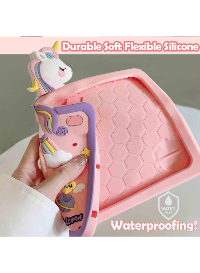 general Kids Case Compatible with Xiaomi Redmi Pad 2 11 Inch 2025 Shockproof Silicone Unicorn Cover with Pencil Holder, 360° Rotating Handle Stand - Image 5