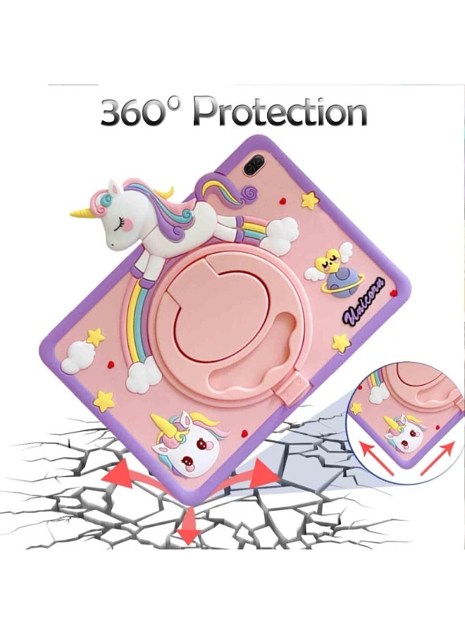 general Kids Case Compatible with Xiaomi Redmi Pad 2 11 Inch 2025 Shockproof Silicone Unicorn Cover with Pencil Holder, 360° Rotating Handle Stand - Image 3