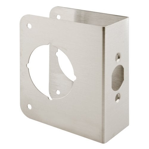 Defender Security Prime-Line U 9592 Stainless Steel Lock and Door Reinforcer, 1-3/4 In. x 4-1/2 In., 2-1/8 In. Single Bore, 2-3/4 In. Backset, Silver (Single Pack) - Image 1
