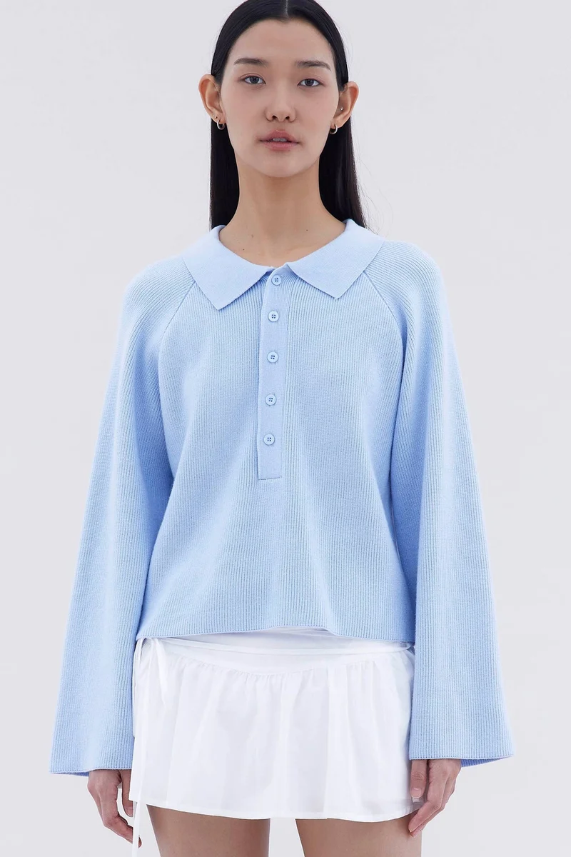 The Editor's Market Maude Half Button Oversized Sweater