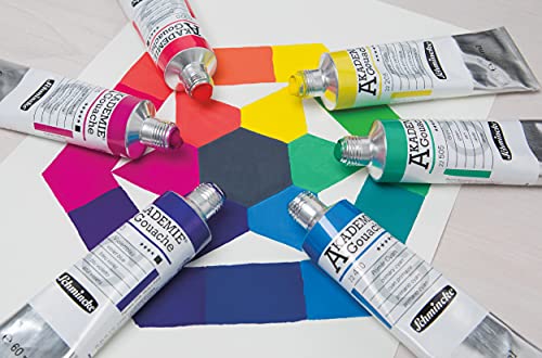 Schmincke - AKADEMIE® Gouache, 10 x 2,03 fl oz / 60 ml tubes, 72 210 097, 10 tubes of fine gouache in a cardboard set, opaque, matt and intense colors, high lightfastness - Image 5
