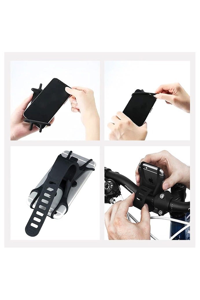 دراجة دراجة نارية الهاتف جبل من السيليكون غير الانزلاق الدائم,حامل الهاتف الدراجة القابلة للفصل للمقابلات,متوافق مع 3.5 "-7" الهواتف - Image 3